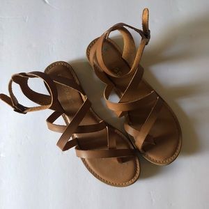 Brown strappy sandals